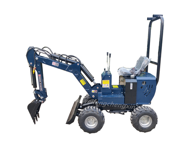 Hot sale self move 4 wheel mini excavator mini backhoe digger