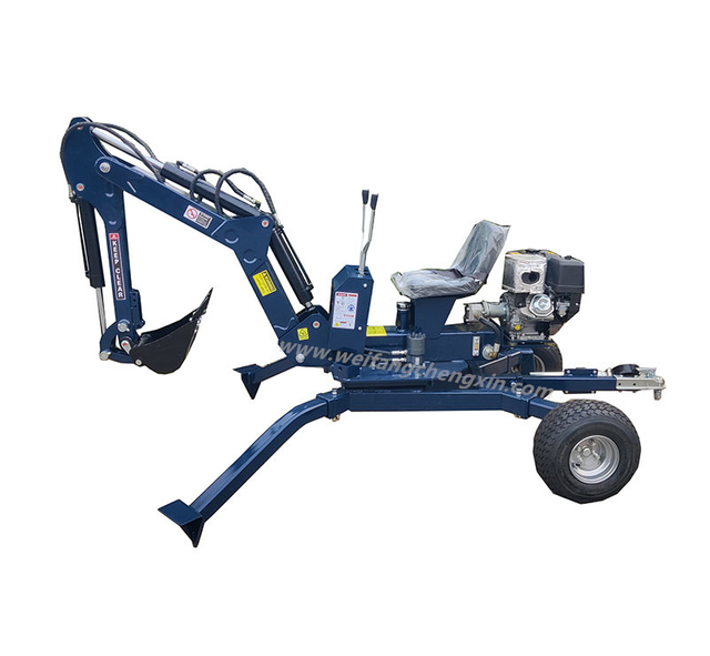 High grade 360 rotation degree atv towable trencher excavator mini backhoe digger